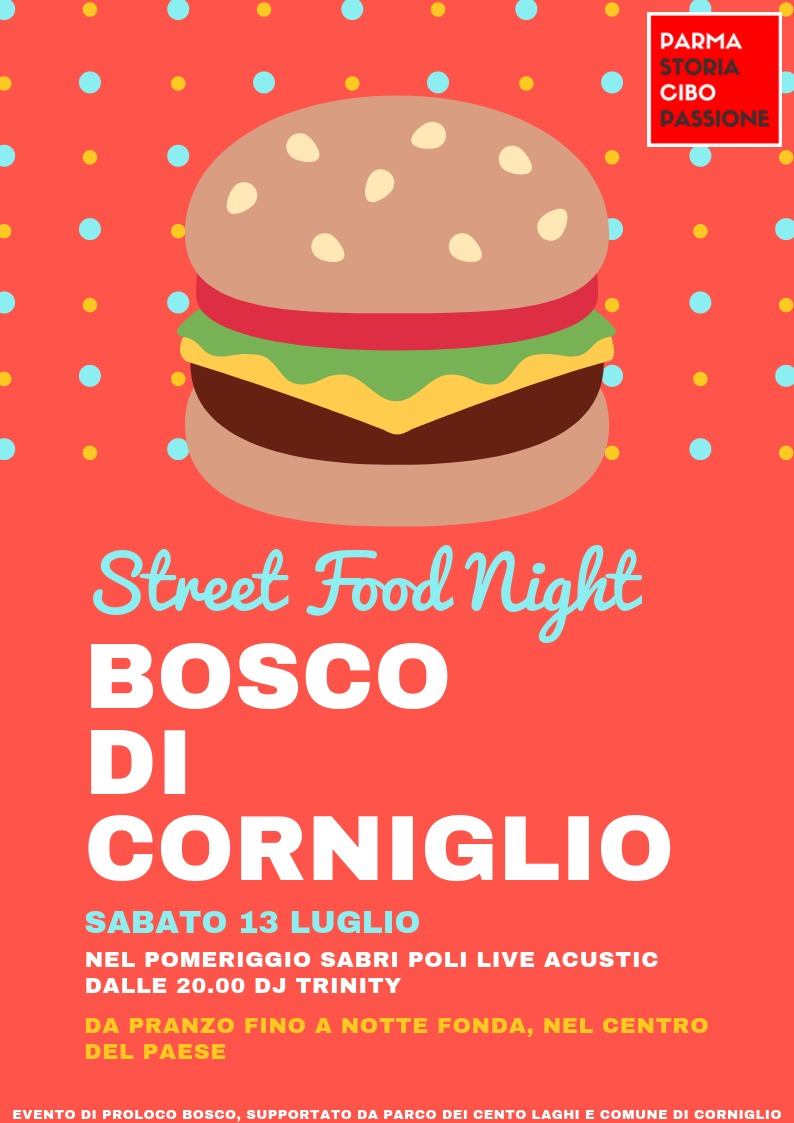 Il menu' delle specialità streetfood di mordiparma